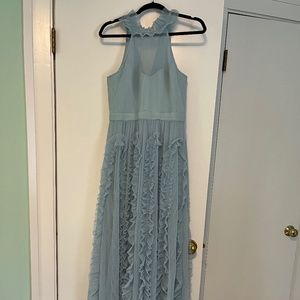 BCBG high neck ruffled maxi dress